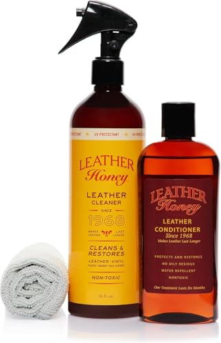 Conditioner and Cleaner Bundle with 8oz Conditioner, 16oz Spray Cleaner with UV Protectant, and Application Cloth