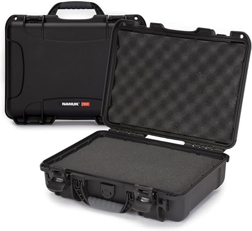 910 Hard Case with Customizable Cubed Foam, IP67 Waterproof, Dustproof and Impact Resistant, 14.3” x 11.1” x 4.7”, Rugged Construction for Ultimate Protection, Made in Canada – Black