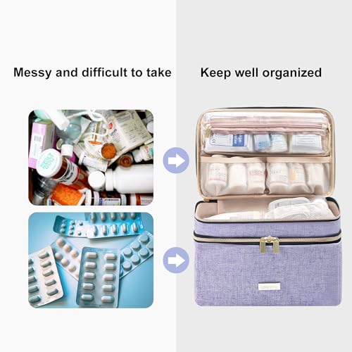 Travel Medicine Pill Bottle Organizer Bag with Portable Small Pouch - view 6