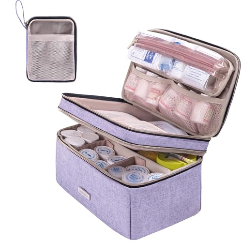 Travel Medicine Pill Bottle Organizer Bag with Portable Small Pouch