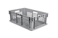 Hudson Exchange 24 x 16 x 8" Mesh Straight Wall Handled Storage Container Tote, Gray