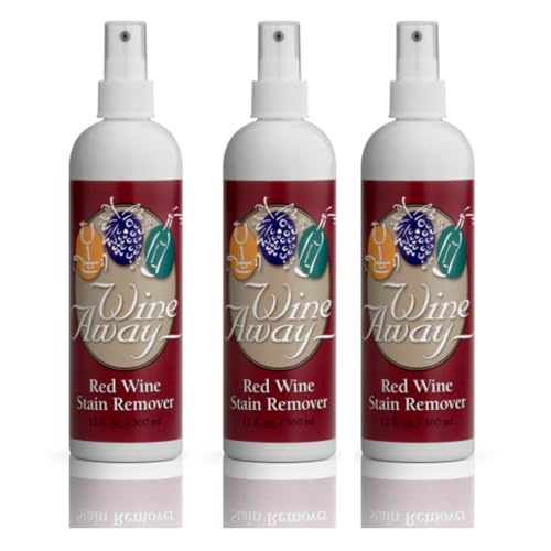 Red Wine Stain Remover - Perfect Fabric Upholstery and Carpet Cleaner Spray Solution - Removes Wine Spots - Wine Out - Spray and Wash Laundry to Vanish Stain - 12 Ounce, Set of 3