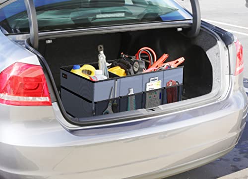 Foldable Car Trunk Organizer for SUV, 3-Compartment, Blue - view 6