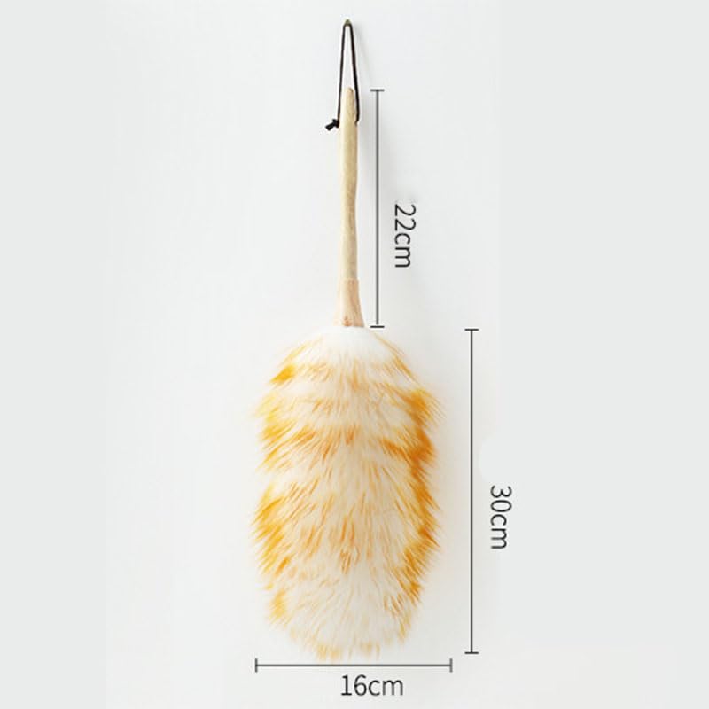 Lambswool Duster with Wooden Handle – Multipurpose Dusting Wand for Ceiling Fans, Blinds, Electronics & Hard-to-Reach Areas, Static-Free Cleaning Tool with Comfortable Grip - view 3