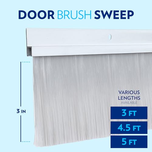 TMH Door Bottom Sweep – 36" Aluminum Brush Sweep with 3" Bristles, Weather Stripping Draft Stopper for Exterior & Interior Doors – Blocks Drafts, Dust & Insects – Silver - view 5