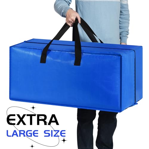Heavy Duty Blue Moving Bags with Strong Zipper Handles Backpack Straps - view 7