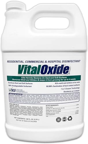 Disinfectant, Deodorizer, Cleaner, Food-Contact Sanitizer, Virucide – (EPA registration #82972-1) – Kills Mold & Mildew, Eliminates Odors-1 Gallon