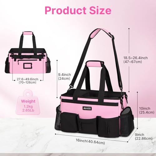 Large Wearable Cleaning Caddy Bag with Handles, Pink - view 2
