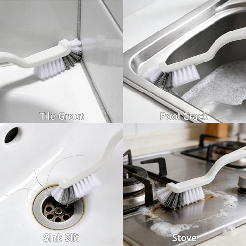 Crevice Cleaning Brush - Grout Scrub Brush, House Cleaning Supplies, Gap Cleaning Tools, Home Essentials, Gifts for Women Men, Hard Bristle Crevice Cleaner Brush for Household Use, Bathroom(11Pcs) - view 5