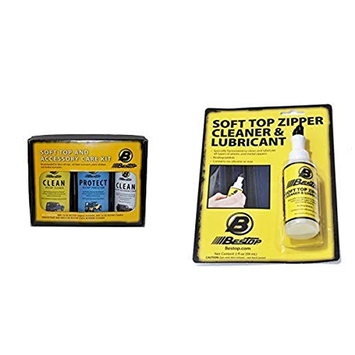 Fabric Care Pack - Vinyl Soft Top Cleaner, Vinyl Window Cleaner and Vinyl Protectant 3-pack - boxed, Zipper Cleaner and Lubricant, 2 oz single bottle