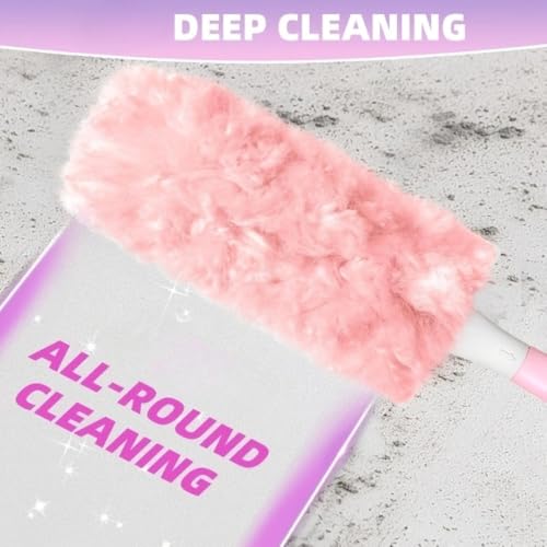 1 Set Duster Kit with 1 Handle and 10 Double Sided Replaceable Duster Heads Electrostatic Dust Wand for Household Furniture Keyboard Car Interior Cleaning - view 2