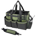 Wearable Cleaning Caddy Organizer with Handle & Shoulder Straps for Housekeepers, Under Sink & Car Cleaning Tool Organizer Bag with 4 Foldable Dividers (Green)