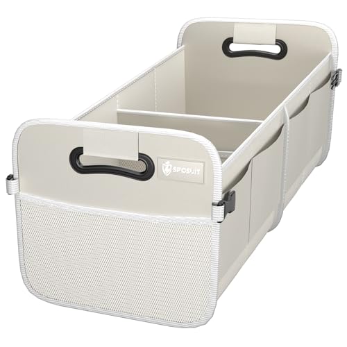 Trunk Organizer for Car - 70L Collapsible Sturdy Car Storage, White