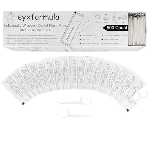 Individually Wrapped Floss Picks 500 Pcs Disposable Bulk Pack
