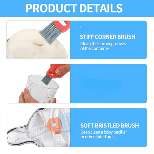 3-in-1 Water Bottle & Cup Lid Brush Cleaner Kit - Multifunctional Gap Cleaning Brush for Lids, Bottles, Straws | 3-Piece Set for Home, Travel (Bottle Brush Cleaner Tools) - view 2