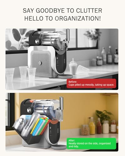 Cup Organizer for Ninja Slushie Machine FS301 & FS300-3-in-1 Side-Mounted Holder for Cups, Lids & Straws - Accessories for Ninja Slushie Machine - view 5
