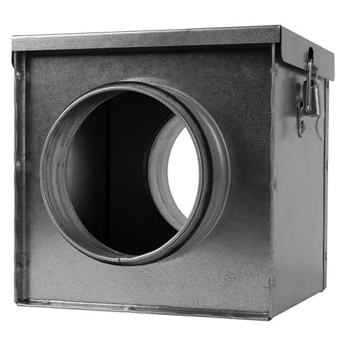 4 Inch Filter Box - Inline Duct Filter for Round Duct - Galvanized Steel Air Filter with EPDM Rubber Seal Gaskets - Intake Filter Ventilation - Air Filtration System for Home
