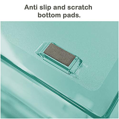 Facility 2 Tier Letter Tray, Side Load, Letter Size/A4, Desktop File Organizer, Plastic (Clear Green Color) - view 6