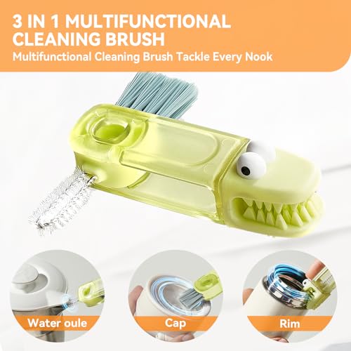 3 in 1 Cup Lid Gap Cleaning Brush Set, Multifunctional Bottle Cleaning Brush, Silicone Cup Lid Gap Cleaner, Home Kitchen Crevice Cleaning Tools (Multicolored) - view 4