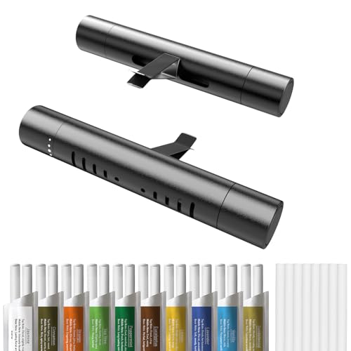 2Pcs Custom Car Air Freshener Vent Clips, Scented Sticks Kit with 10 Different Aroma Bags (2 Stick Each) & 8 Unscented Refill Sticks, Long-Lasting Odor Eliminator Car Diffuser
