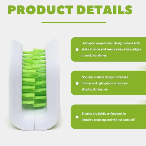 Car Seat Belt Cleaning Brush, Double Sided U-Shaped Safety Belt Bristle Scrubber Washing Tool, Multifunctional Foldable Closed Structure Seatbelt Cutlery Cleaner Brush - view 3