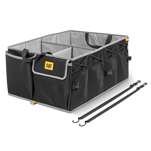 FlexTrunk Car Trunk Organizer and Storage - Collapsible Multi-Compartment Automotive Adjustable Multiple Pocket Expandable Sturdy Multipurpose Folding Cargo Store for Auto Backseat