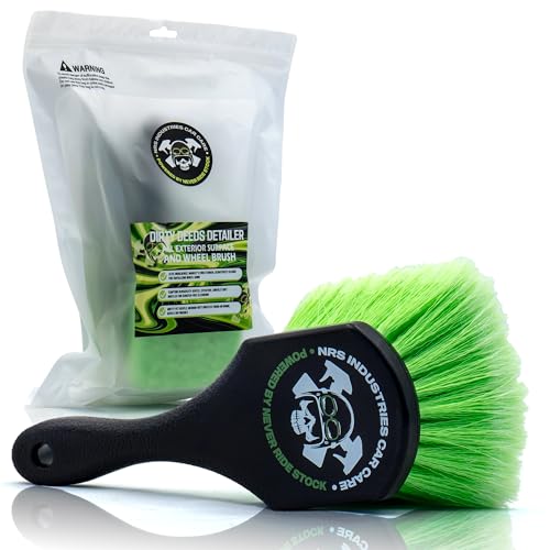 Dirty Deeds Wheel & Exterior Car Cleaning Brush | Soft Bristle Scrubber | Safe for Paint, Trim & Rims | Ergonomic Comfort Grip for Precise Detailing | Deep Cleaning | Scratch Free