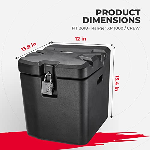 Under Seat Storage Box | 28.5L/7.53 Gal | with Lock | Compatible with Polaris Ranger XP 1000/Crew | 2018-2025 2026 | Replace #2882910 | Waterproof | Dual Bin Dry Storage Box | Fit Door - view 6