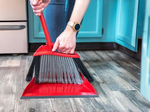Broom with Dustpan Combo Set, Step-On Dustpan, V-Shaped Bristles - view 2