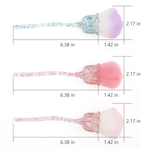 3pcs Dust Brush for Acrylic Nails Large Powder Brush Makeup Brush Nail Duster Brush Acrylic Nail Brush Cleaner Nail Art Brushes Manicure Brush for Cleaning Nail Art Tools - view 4