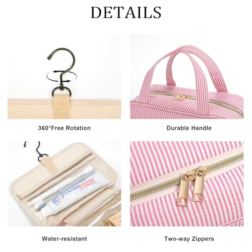 Travel Hanging Toiletry Bag Makeup Bag, Women Girls Gifts, Pink A - view 4