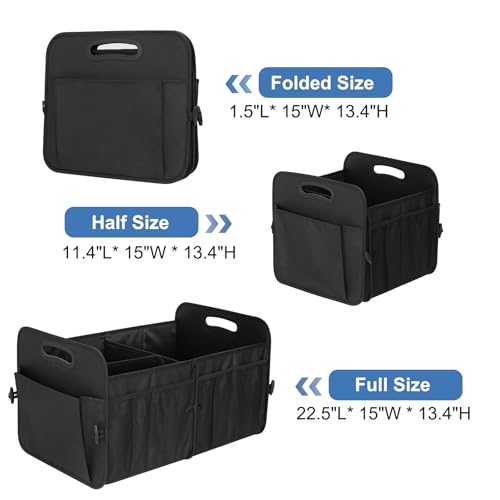 Trunk Organizer, Collapsible Waterproof Multi-Functional car Trunk Grocery Organizer Storage for SUVs & Sedans, Car Accessories for Women/Men, 3 Compartments - view 4