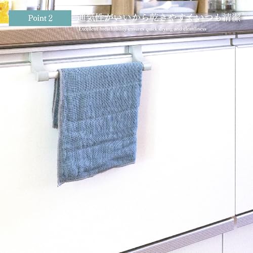 Binchotan Charcoal Dishcloths, Naturally Anti-Odor, Set of 3, Turquoise Coral & Citrus - view 7
