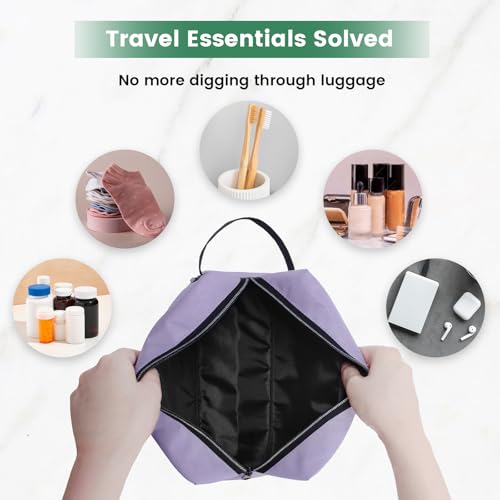 Toiletry Bag for Women - Makeup bag Small Pouch for Toiletries, Cosmetics, Accessories, Gifts, Travel Organizer - Purple - view 5