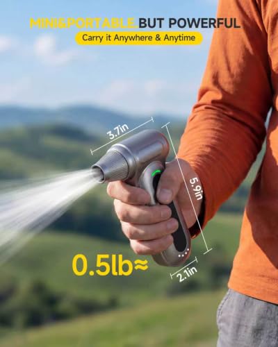 Computer Air Duster for Keyboard & PC, 170,000 RPM Cordless Electric Dust Blower, 4-Speed Brushless Compressed Air Duster for Electronics, Car, Reusable Canned Air Alternative, Gray - view 5