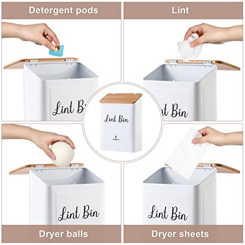 Magnetic Lint Bin for Laundry Room Organization and Storage,White - view 5