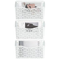 3 Pack Hollow Design Wall-Mounted File Organizer - Heavy Duty Metal, Vertical Space Saving, Letter Size Single Pocket Holder for Office, Home, School, White