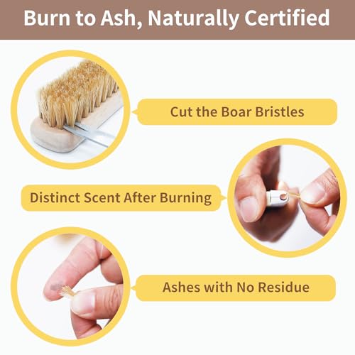 3Pcs Small Wood Laundry Stain Brush Set, Boar Bristles, Wooden Handle - view 7