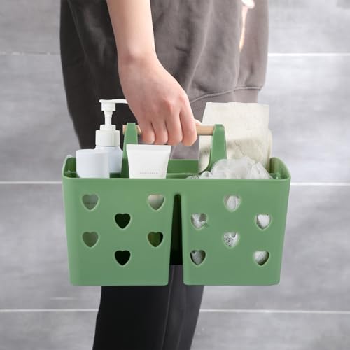 Portable Shower Caddy Plastic Shower Basket Organizer with Handle, Green - view 5