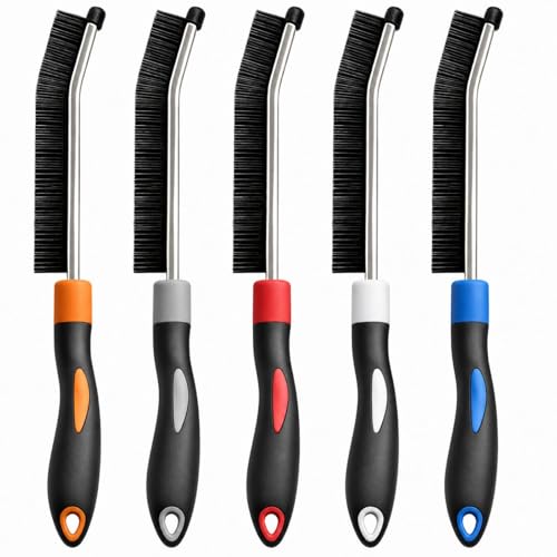 Colourful Crevice Cleaning Brushes for Bathroom, Kitchen and Window, 5 Pack
