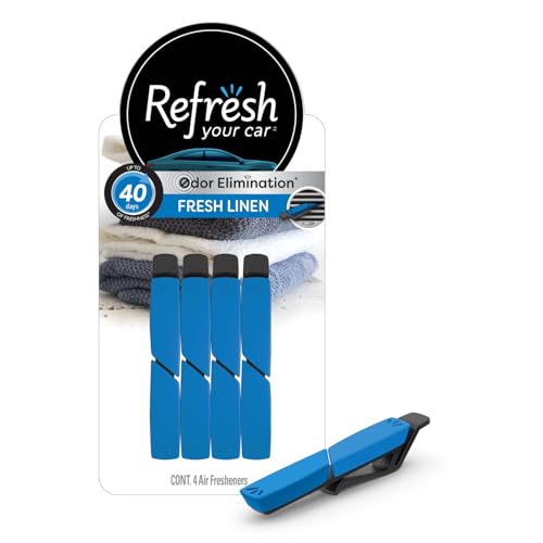 Air Freshener Vent Sticks, Fresh Linen Scent, 4 Pack, Convenient Car Vent Sticks
