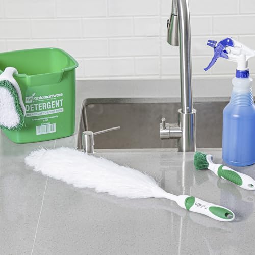 22 in Green and White Polypropylene Duster, Washable, 1 Ct - view 4