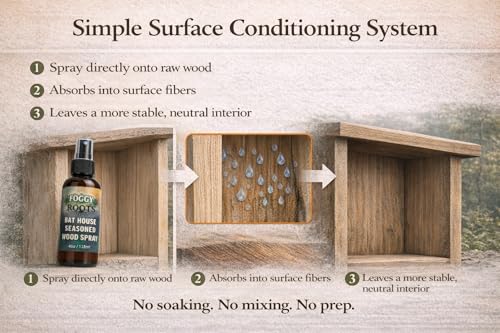 Wood Prep Spray for Bat Houses, Birdhouses & Wildlife Structures, 4 oz – Conditions Raw & Unfinished Wood, Helps Reduce Strong Lumber Odors Before Outdoor Use - view 4