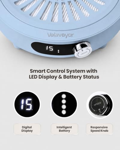 Nail Dust Collector, Cordless, Low Noise with LED Display, Blue - view 3