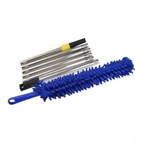 Electrostatic Feather Duster with Extendable Rod - Flexible High-Density Chenille Wand for Ceiling Fans & Blinds - Blue 35cm Head(6) - view 3