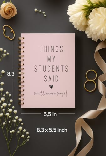 Teacher Gift Spiral Notebook Light Pink, Thank You Gift for Teacher, Teacher Appreciation Gifts, Keepsake Journal, Teacher Notebooks for School Supplies, Home & Office, Spiral Bound 5.5x8.5 - view 2
