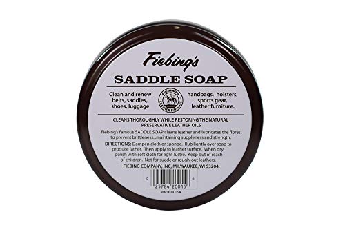 White Saddle Soap for Leather (12 oz Tin) - Cleaner & Conditioner to Soften, Protect & Restore Leathercraft - Soap for Car Seat, Couch, Shoe, Purse, Boot, Bag, & Saddles - view 5