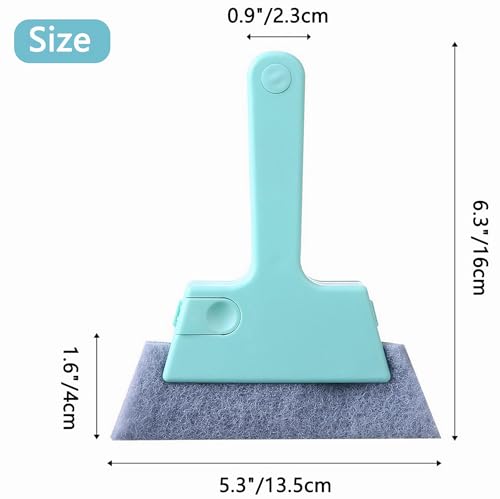Window Track Cleaner Tool, 3Pcs 4-in-1 Groove Cleaning Brush (with Bristle Brush, Gap Dustpan, Scraper) + 4pcs Replacement Cloth, Washable Cleaning Gadgets for Sliding Door, Sill, Car Vents - view 2