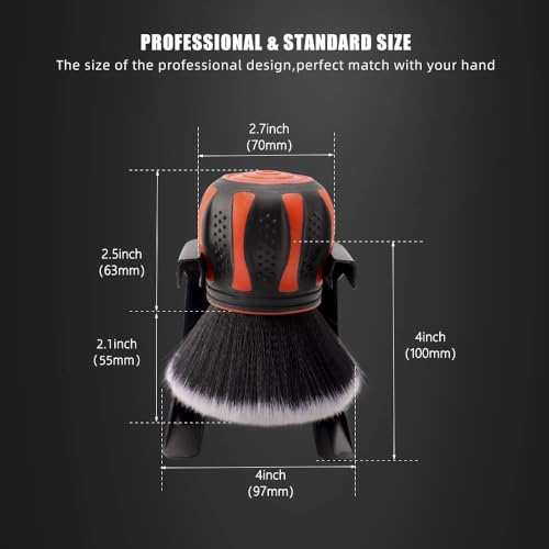 Ultra Soft Detailing Brush, Car Detail Brush, Orange Handle XL Synthetic Brush - Ultra Soft Bristles, Comes with Storage Rack, Covers Large Area Inside or Outside Vehicles - view 2