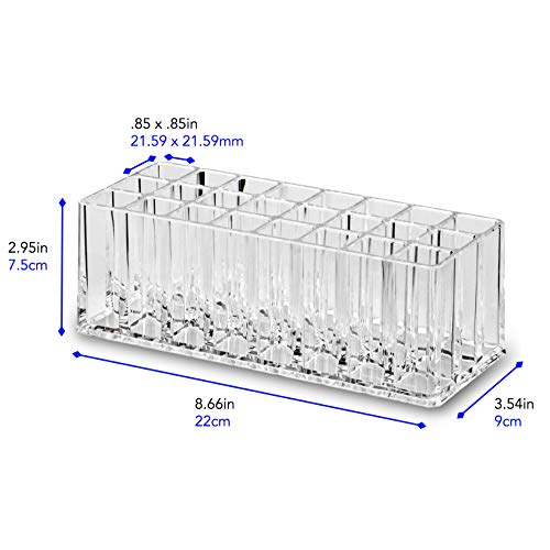 ByAlegory Acrylic Makeup Beauty Brush Organizer | 24 Space Cosmetic Storage (CLEAR) - view 5